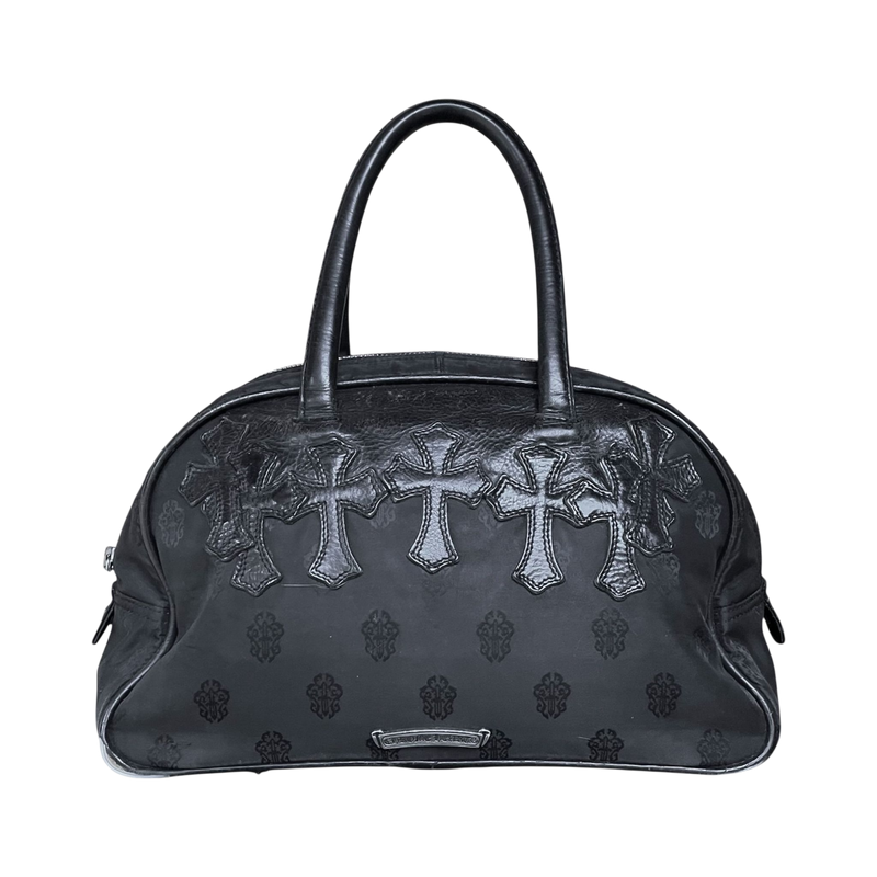 Chrome Hearts Black Cross Patch Bowling Bag
